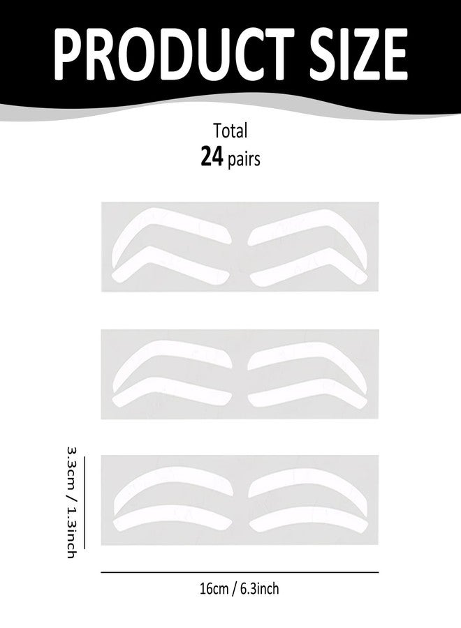 ROBOHOOK 24 Pairs Eye Brow Stencils for Women,Disposable Eyebrow Tape,3 Eyebrow Shapes,Suitable for Dyeing,Makeup,and Airbrush Coloring - Image 2